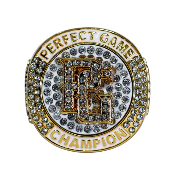 Perfect Game Ring 4 White Champion Front