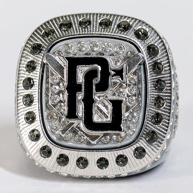Perfect Game Baseball/Softball Charcoal/Silver Finalist Championship Ring Front